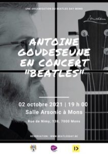 Concert acoustique d’Antoine Goudeseune à Arsonic Mons samedi 2 octobre 2021 à 19h